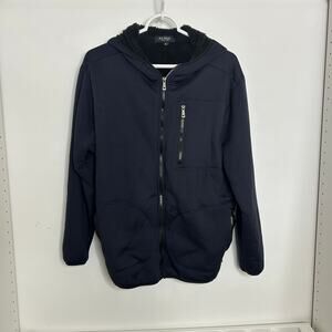 Blu Rock New York Hoodie Jacket – Men’s Small – Black Sherpa Lined Full Zip